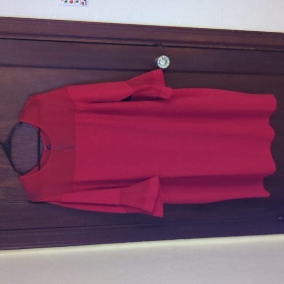 New with Tags Lane Bryant True Red 3/4 Bell Sleeve Sheath Dress Size 22 - Picture 1 of 7